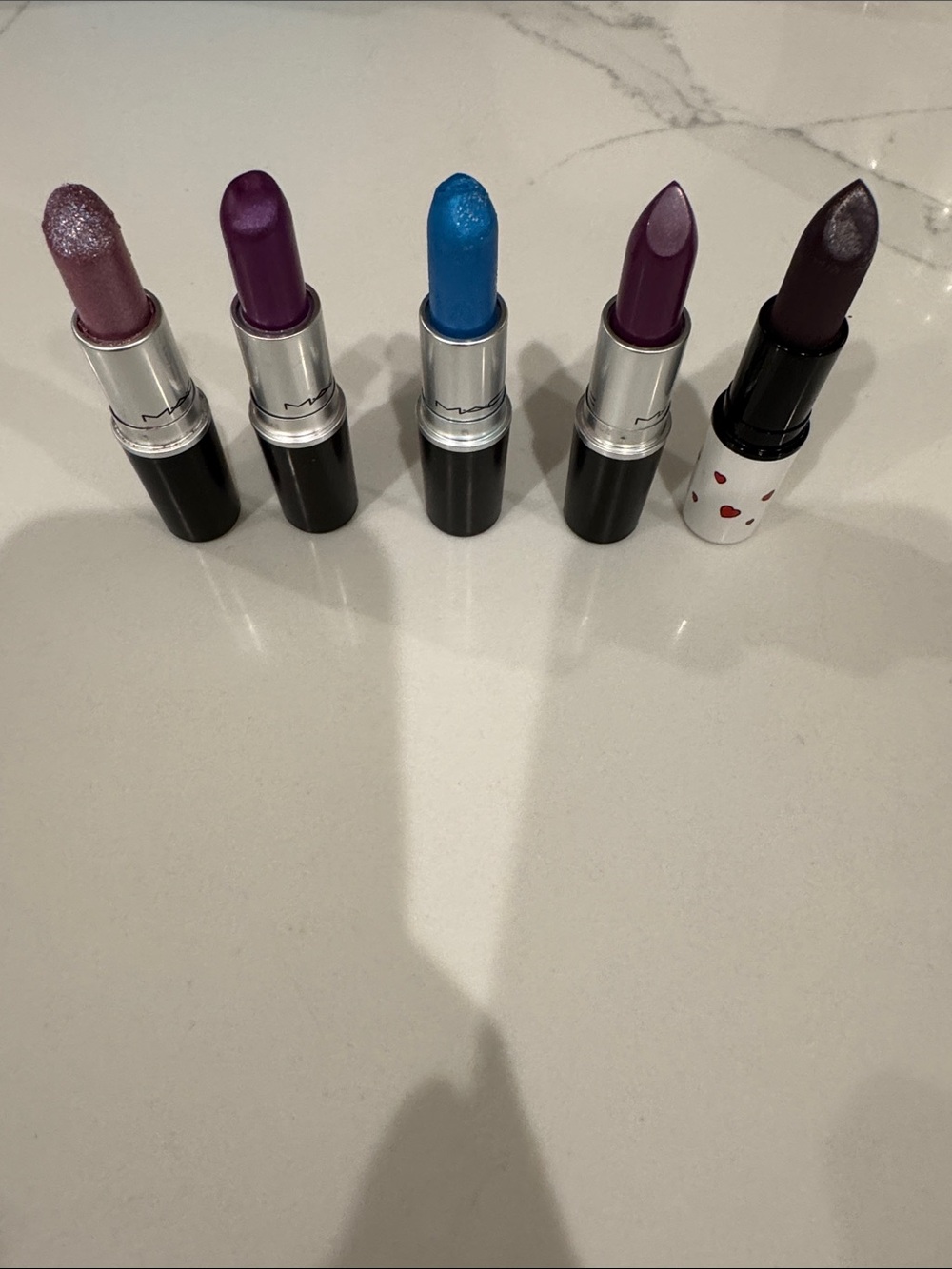 MAC Cosmetics Women Makeup Lipstick Set - Purple, Blue, Plum, Rose